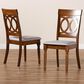 Baxton Studio Lucie Side Chair with Grey Cushion in Walnut Brown (Set of 2), , large