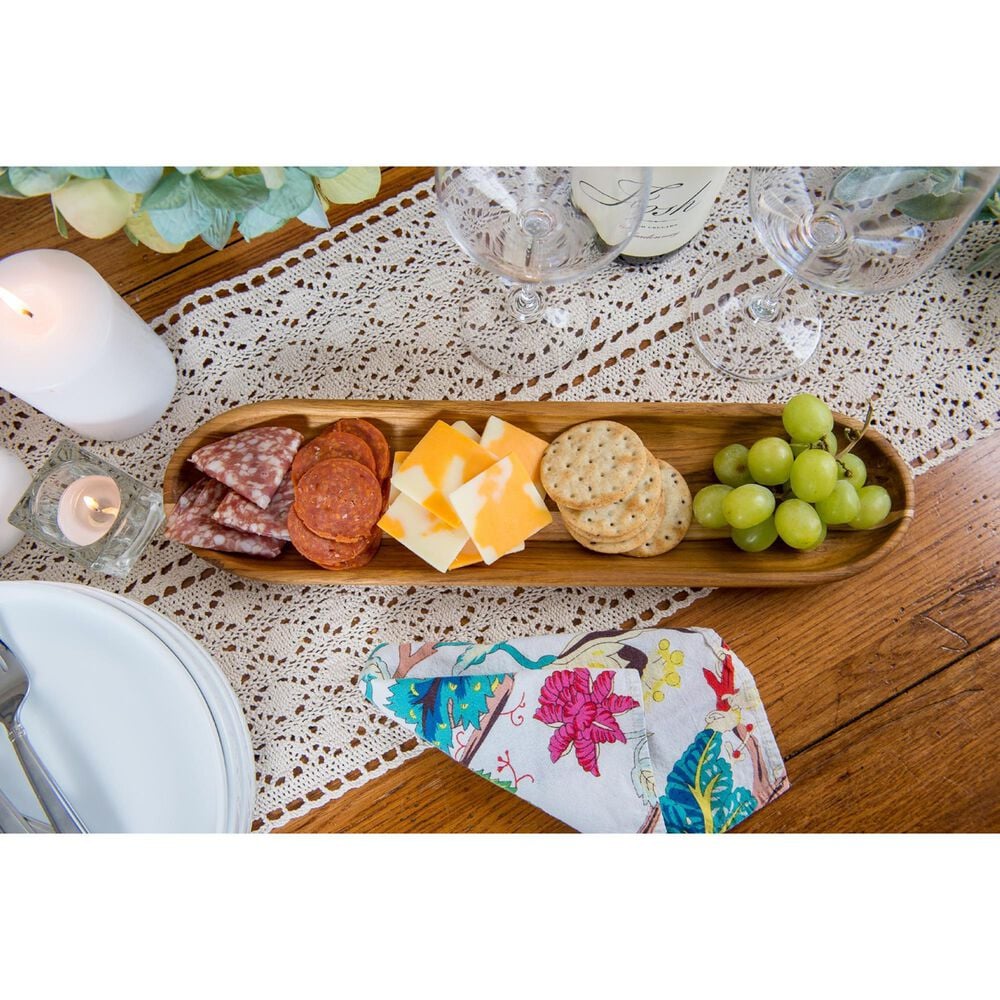 Lipper International Teak Oval Tray in Brown, , large