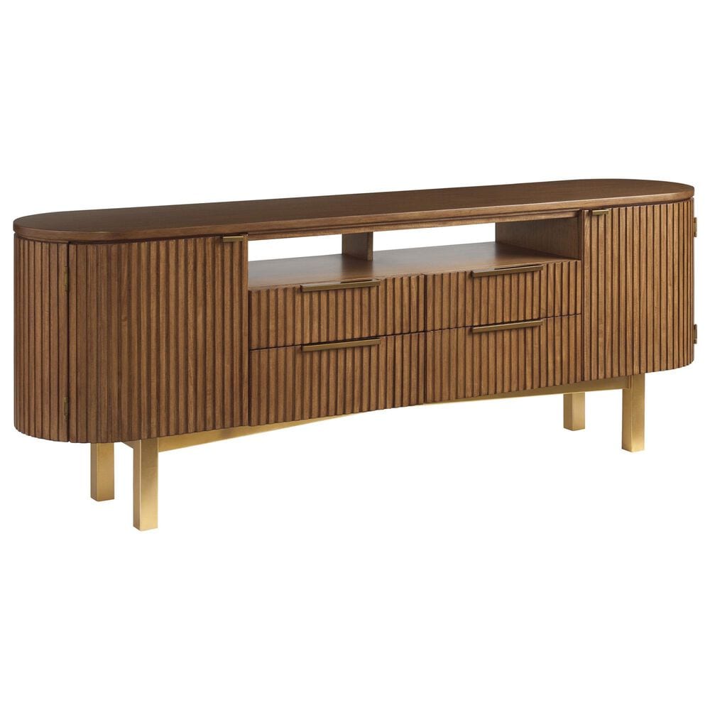 Lexington Furniture La Costa Crescent Bay 85" Media Console in Marisol and Satin Gold, , large