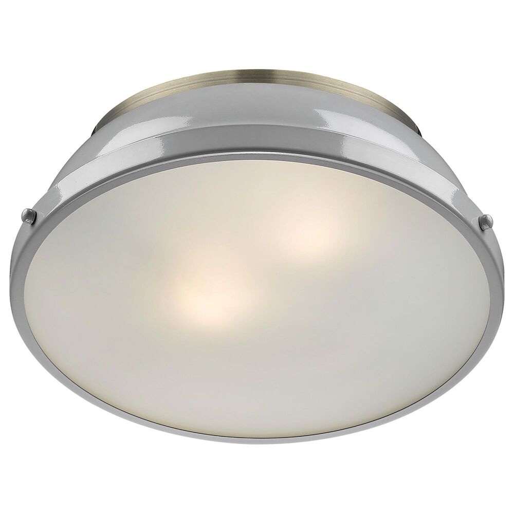 Golden Lighting Duncan Flush Mount in Aged Brass and Glossy Gray, , large