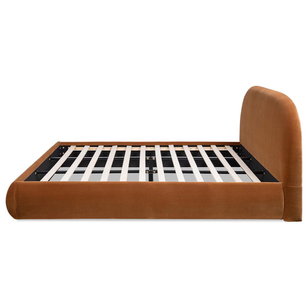 Jennifer Taylor Home Archie Upholstered Platform Bed Frame in Burnt Orange, , large