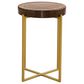 Bassett Mirror Company Marilee Accent Table in Vibrant Red and Sleek Brushed Gold, , large
