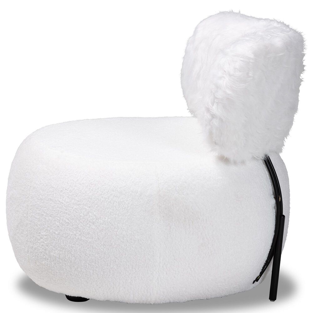 Baxton Studio Tayla Accent Chair in White, , large