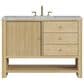 James Martin Vanities Marigot Single 48" Single Vanity in Sun-washed Oak with 3 cm Victorian Silver Quartz Top, , large