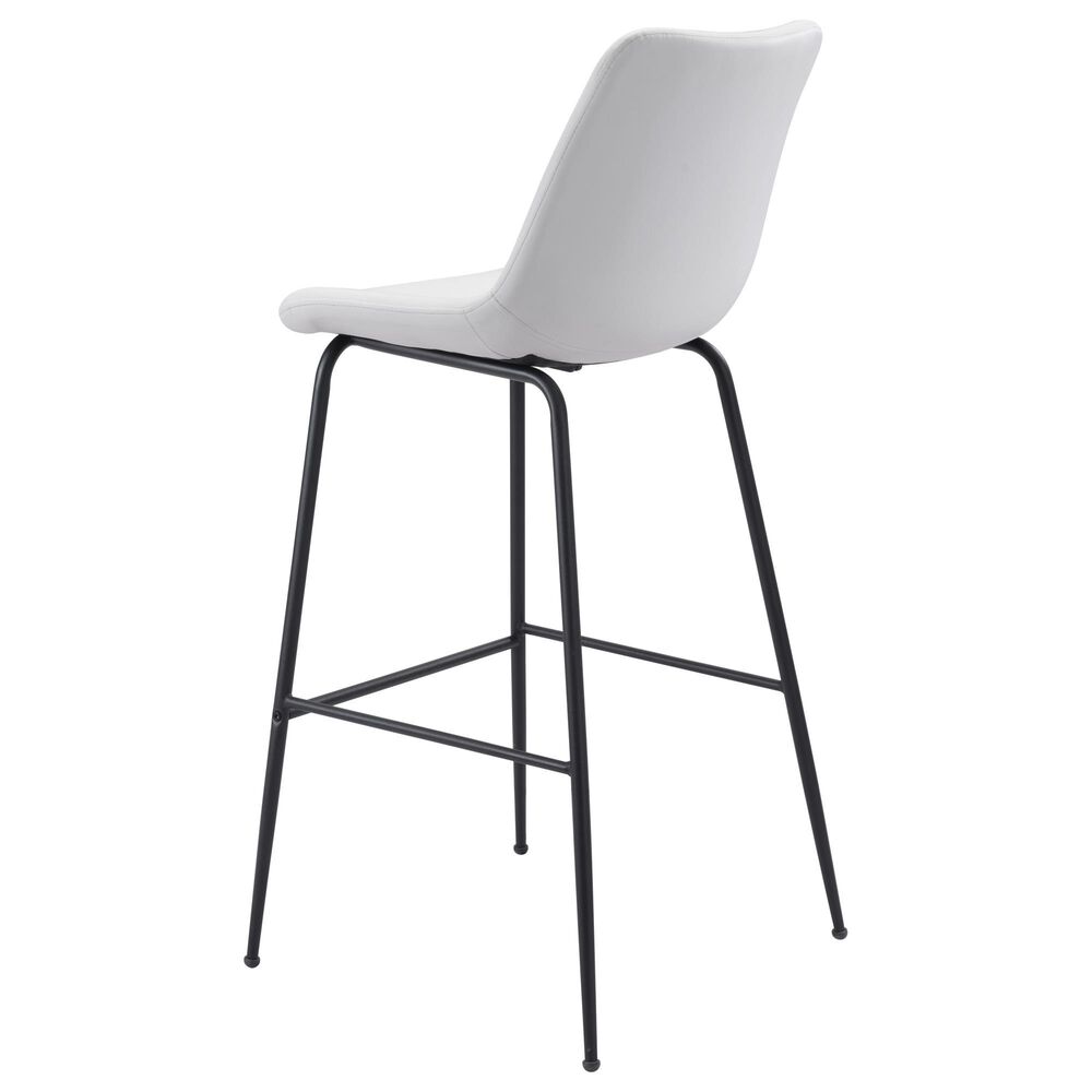 Zuo Modern Byron Barstool in White and Black, , large