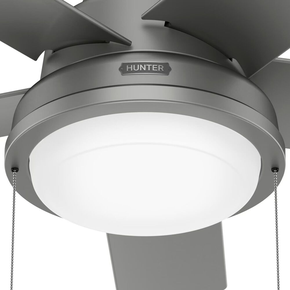 Hunter Seawall 44" Outdoor Ceiling Fan with LED Lights in Matte Silver