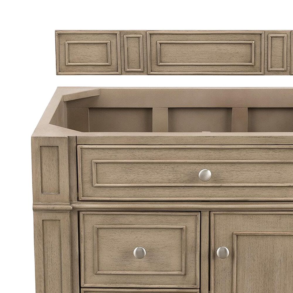 James Martin Vanities Bristol 30&quot; Single Bathroom Vanity in White Washed Walnut with 3 cm White Zeus Quartz Top and Rectangular Sink, , large