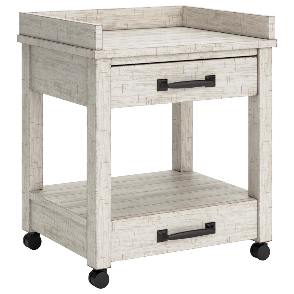 Ashley Carynhurst 3-Piece Office Desk Set in Whitewash, , large