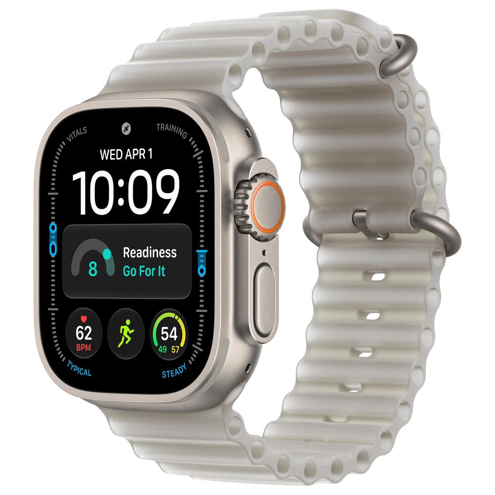 Apple Watch Ultra 4 (GPS + Cellular) 49mm Natural Titanium Case with Translucent Gray Ocean Band, , large