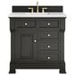 James Martin Vanities Brookfield 36" Single Bathroom Vanity in Black Onyx with 3 cm Arctic Fall Solid Surface Top and Rectangular Sink, , large