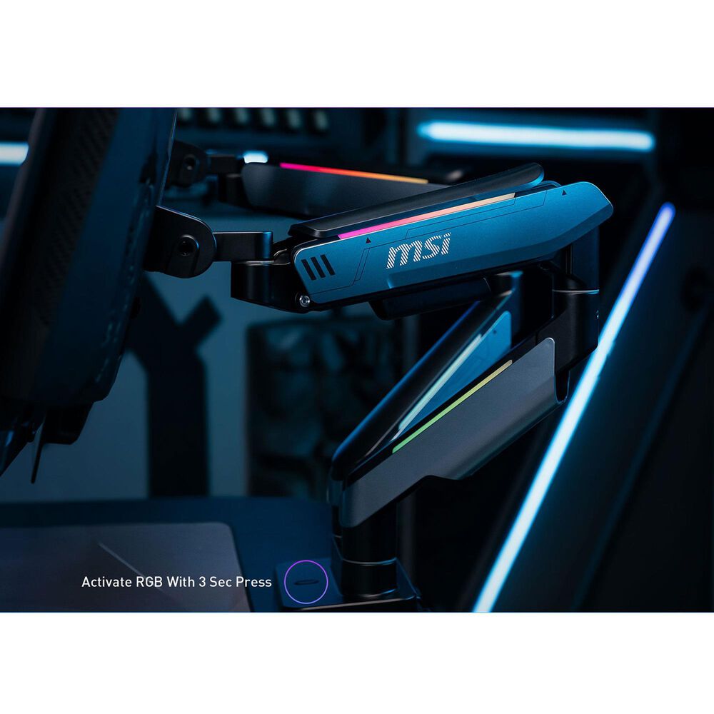 MSI Full-Motion Dual Monitor Mount for 17&quot;-35&quot; Screen in Matte Black and Painted Grey, , large
