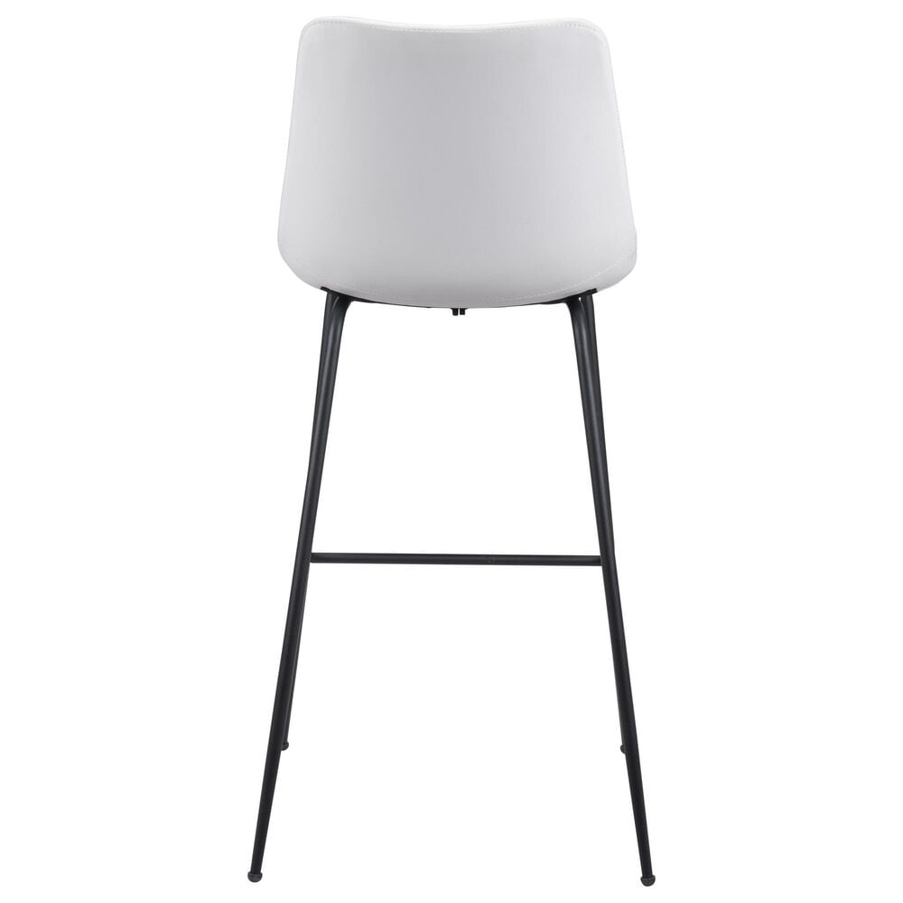 Zuo Modern Byron Barstool in White and Black, , large