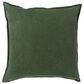 Surya Cotton Velvet 22" Square Throw Pillow in Medium Green, , large