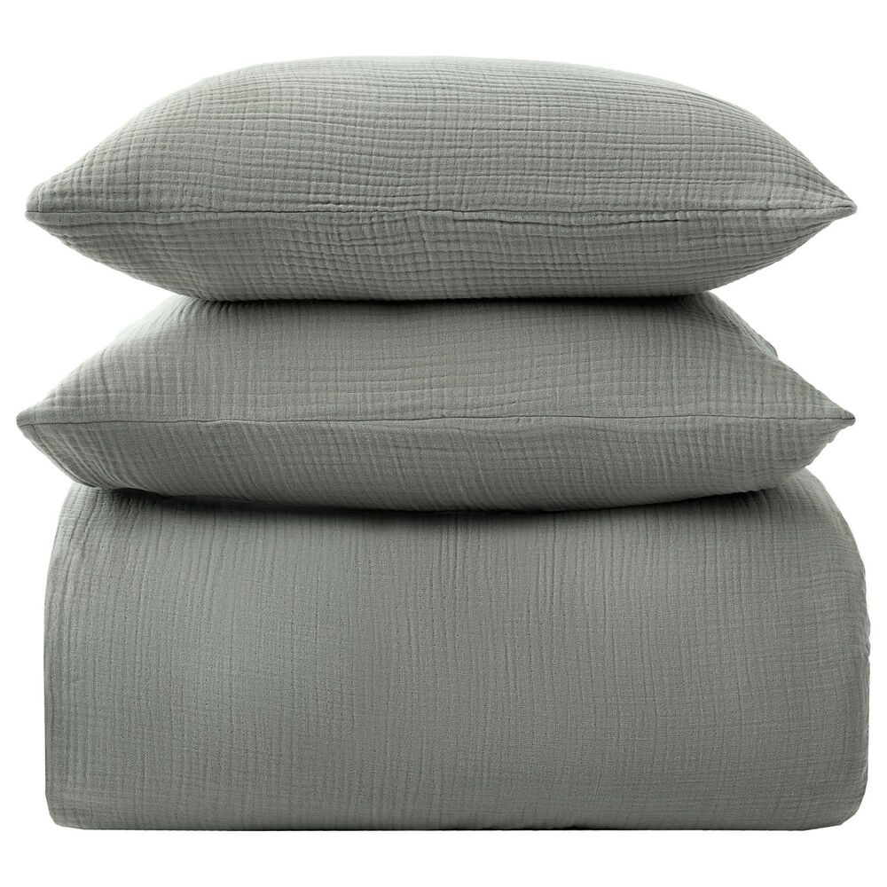HiEnd Accents Cotton Voile 3-Piece Full/Queen Comforter Set in Sage, , large