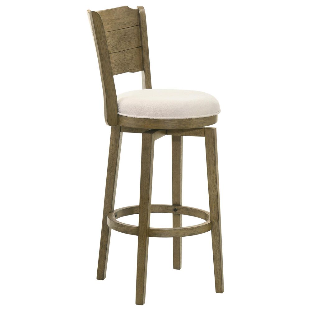 Armen Living Winsley Swivel Bar Height Stool in Putty Brown, , large