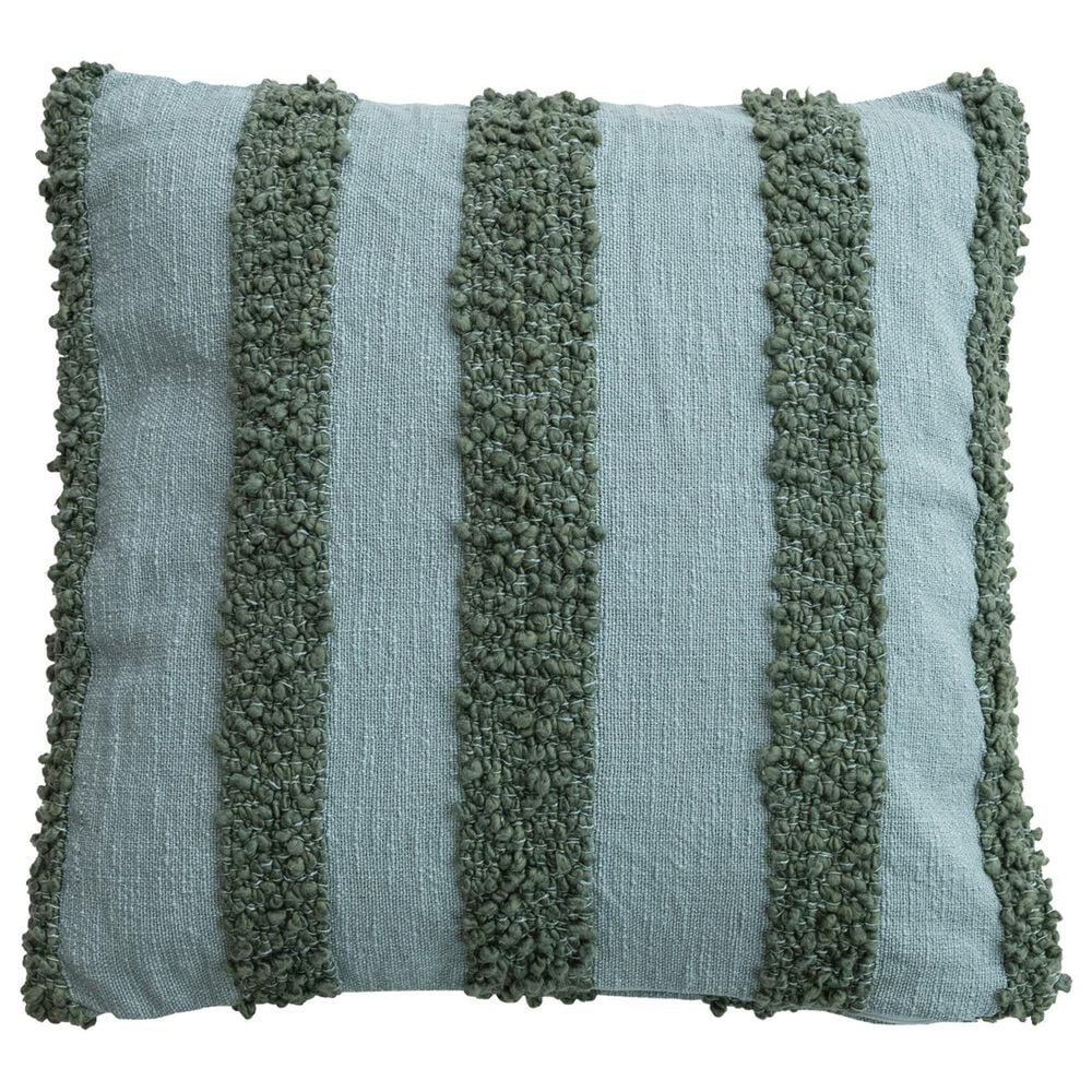 Creative Coop 20" Square Throw Pillow in Green and Blue, , large
