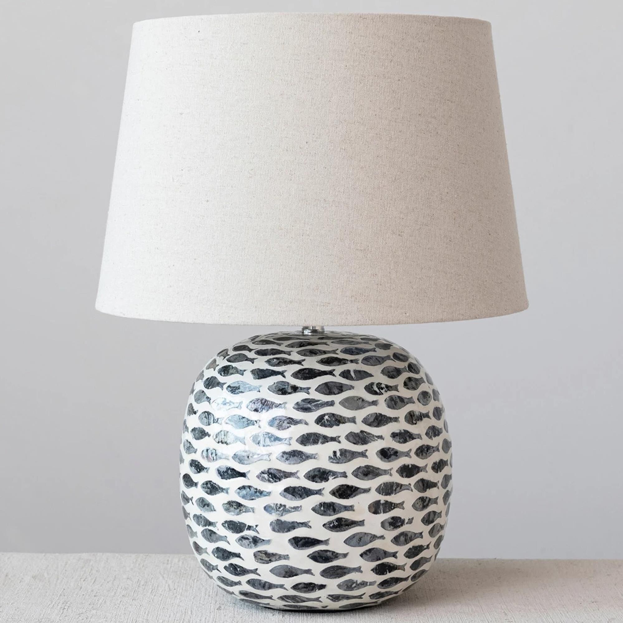 Blue fish table lamp outlet