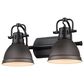 Golden Lighting Duncan 2-Light Bath Vanity in Matte Black and Rusted Bronze, , large