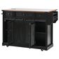 HOMLUX 58" Kitchen Island with Drop Leaf in Black and Brown, , large