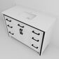 Lexora Home Ziva 48" Single Bathroom Vanity in White with 2 cm White Quartz Top and Rectangular Sink, , large
