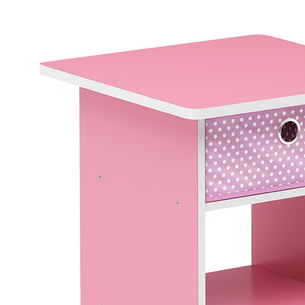 HOMLUX 1-Drawer Modern Nightstand with Open Shelf in Pink (Set of 2), , large