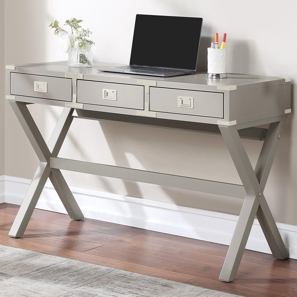 OSP Home Wellington 46&quot; Power Desk in Gray, , large