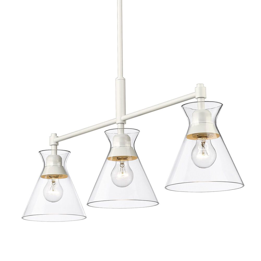 Golden Lighting Malta 3-Light Linear Pendant in Matte White, , large