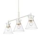 Golden Lighting Malta 3-Light Linear Pendant in Matte White, , large