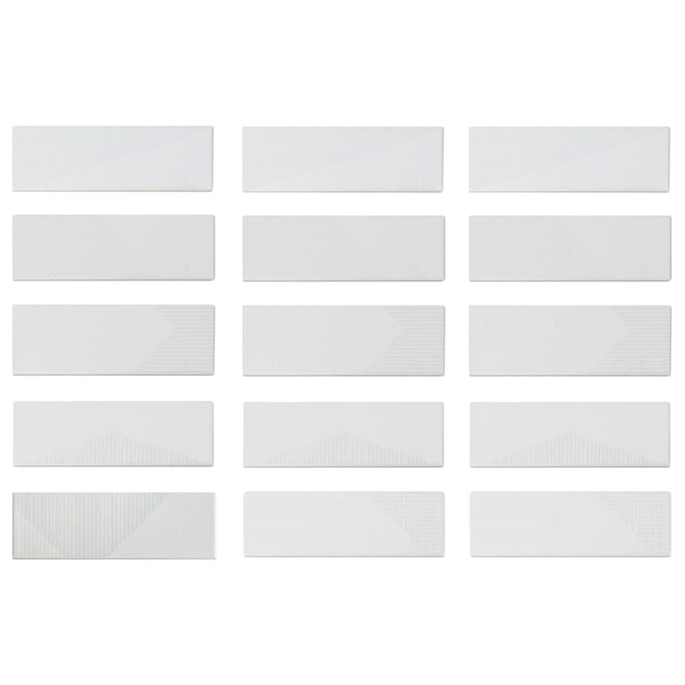 Soho Studio Fragments White 2&quot; x 8&quot; Ceramic Tile, , large
