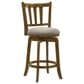 Armen Living Wren Swivel Counter Height Stool with Static Gray Upholstery in Sepia Brown, , large