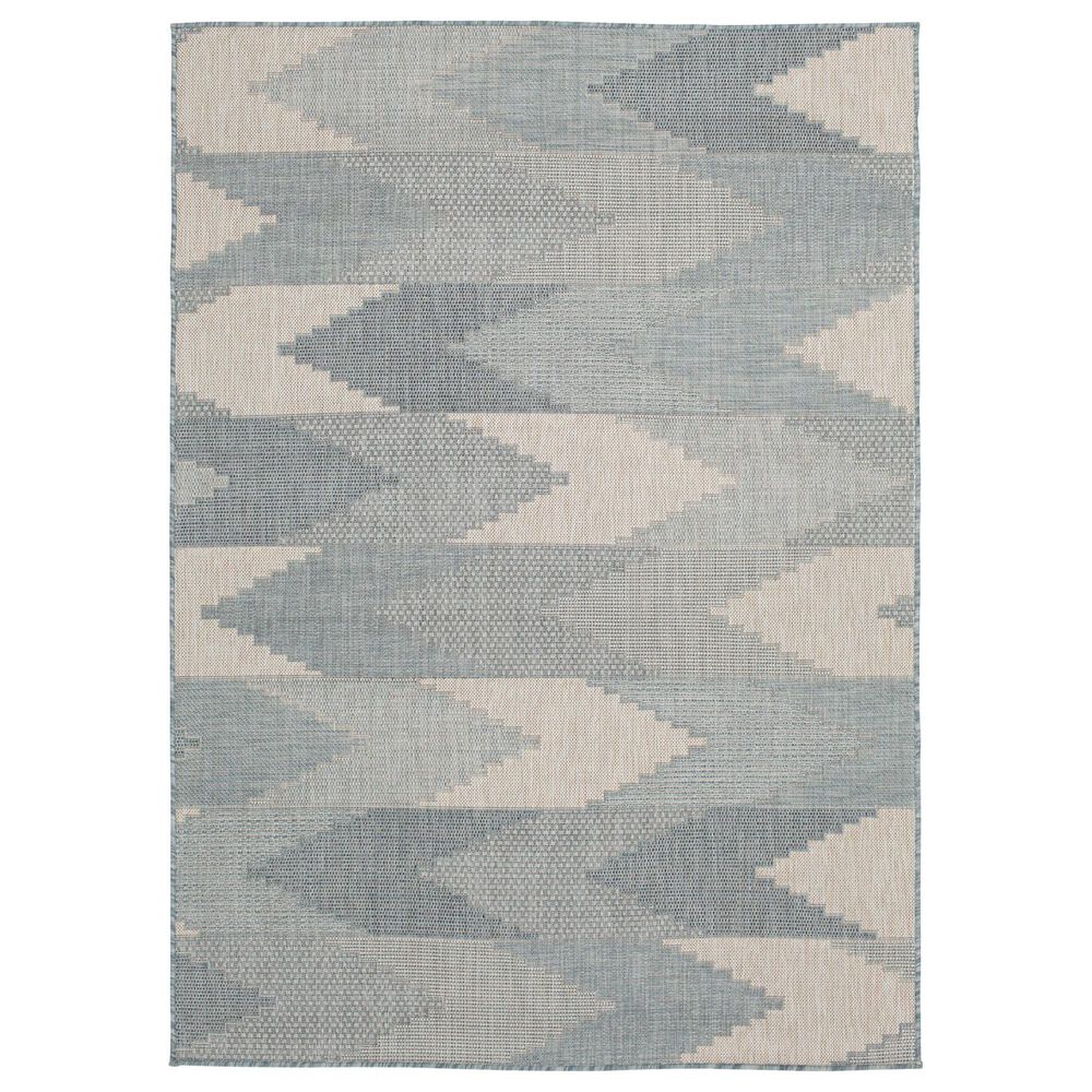 Central Oriental Melbourne Thistle 5" x 7" Lead and Tidepool Area Rug, , large