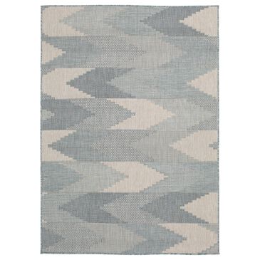 Central Oriental Melbourne Thistle 5" x 7" Lead and Tidepool Area Rug, , large