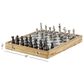 Maple and Jade 5" x 15" Chess Game Set in Black, Silver and Brown, , large