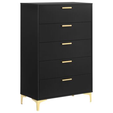 Pacific Landing Kendall 5-Drawer Chest in Black and Gold, , large
