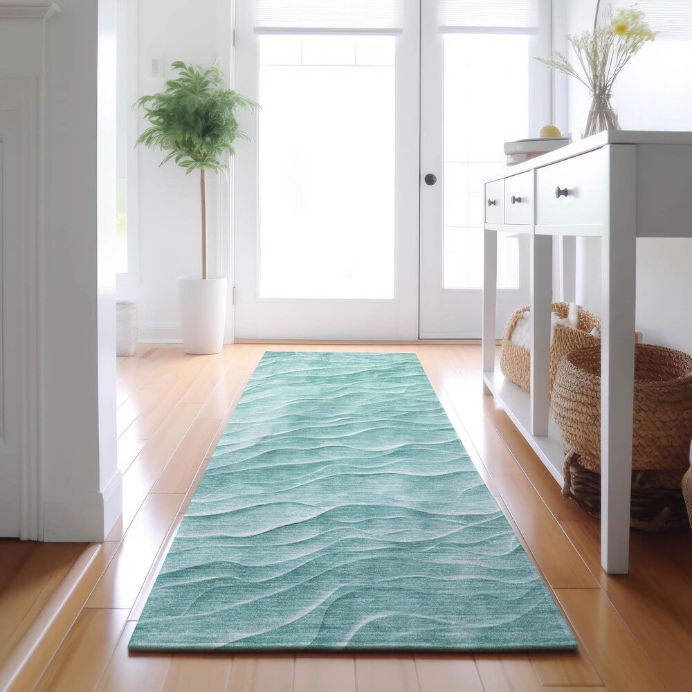 Dalyn Rug Company Pacifica PA1 2&#39;3&quot; x 7&#39;6&quot; Aqua Runner, , large
