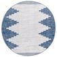 Surya Eagean EAG-2355 Dark Blue, Off-White, Navy and Pale Blue 5"3" Round Indoor/Outdoor Area Rug, , large