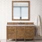 James Martin Vanities Brittany 60" Single Bathroom Vanity in Saddle Brown with 3 cm Arctic Fall Solid Surface Top and Rectangular Sink, , large