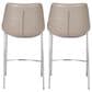 Zuo Modern Magnus Counter Stool in Gray and Silver (Set of 2), , large