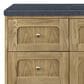 James Martin Vanities Laurent 48" Single Bathroom Vanity in Light Natural Oak with 3 cm Charcoal Soapstone Quartz Top and Rectangular Sink, , large