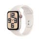 Apple Watch SE GPS + Cellular 44mm Starlight Aluminum Case with Starlight Sport Band - M/L, , large