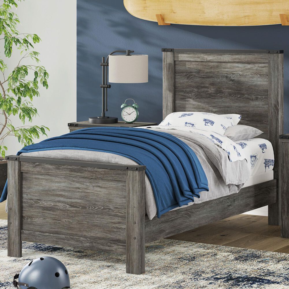 Ashley Frandern Twin Panel Bed in Black and Warm Gray, , large