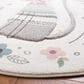 Safavieh Carousel CRK187 8" Round Ivory and Pink Kids Area Rug, , large