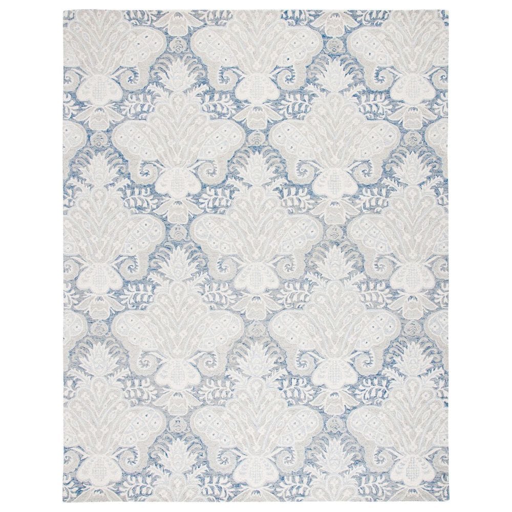Safavieh Micro-Loop MLP539M 8" x 10" Blue and Ivory Area Rug, , large