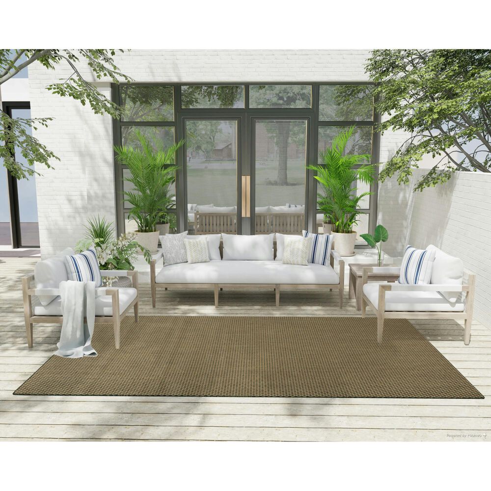 Nourison Courtyard Green 6&#39; x 9&#39; Indoor/Outdoor Area Rug, , large
