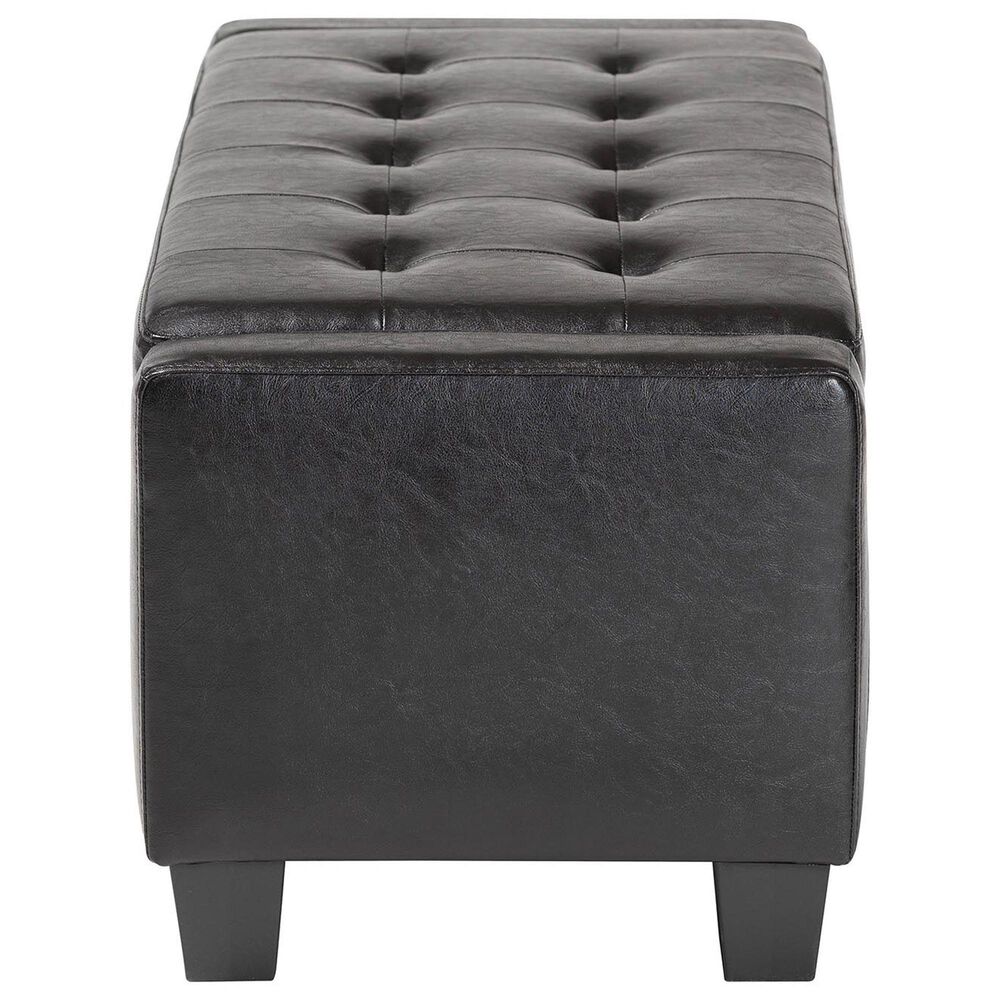 Baxton Studio Manchester Storage Ottoman in Black, , large