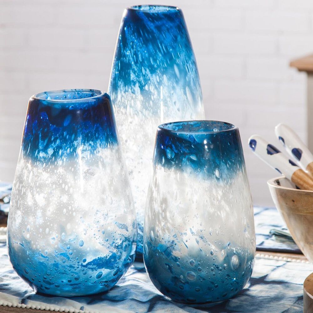 The Gerson Company Art Glass Vase in Blue (Set of 3), , large