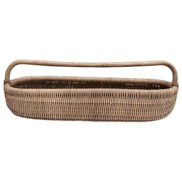 Creative Coop Hand Woven Rattan Basket with Handle in Natural, , large