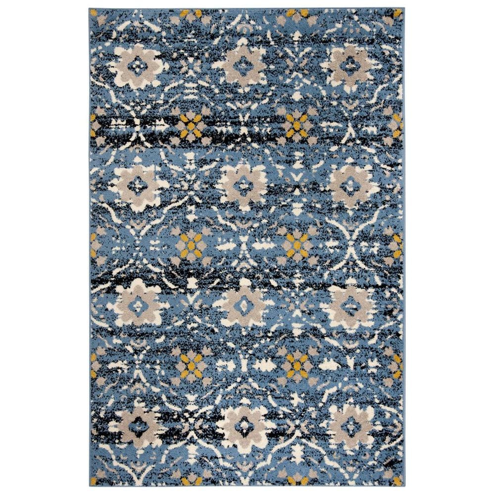 Safavieh Amsterdam AMS113M-5 5"1" x 7"6" Blue/Creme Area Rug, , large