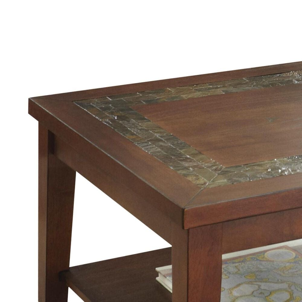 Crystal City Davenport Cocktail Table in Dark Merlot and Oak, , large
