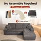 HOMLUX 2-Piece Stationary Right-Facing Chaise with Loveseat and Corduroy Fabric Upholstery in Grey, , large